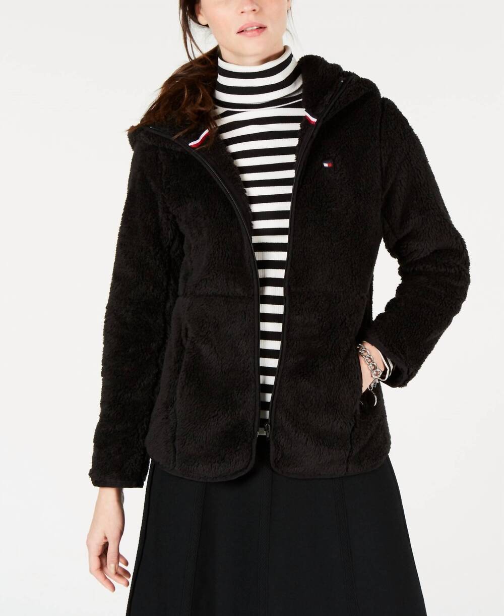 NEW TOMMY HILFIGER fleece long sleeves hoodie in black